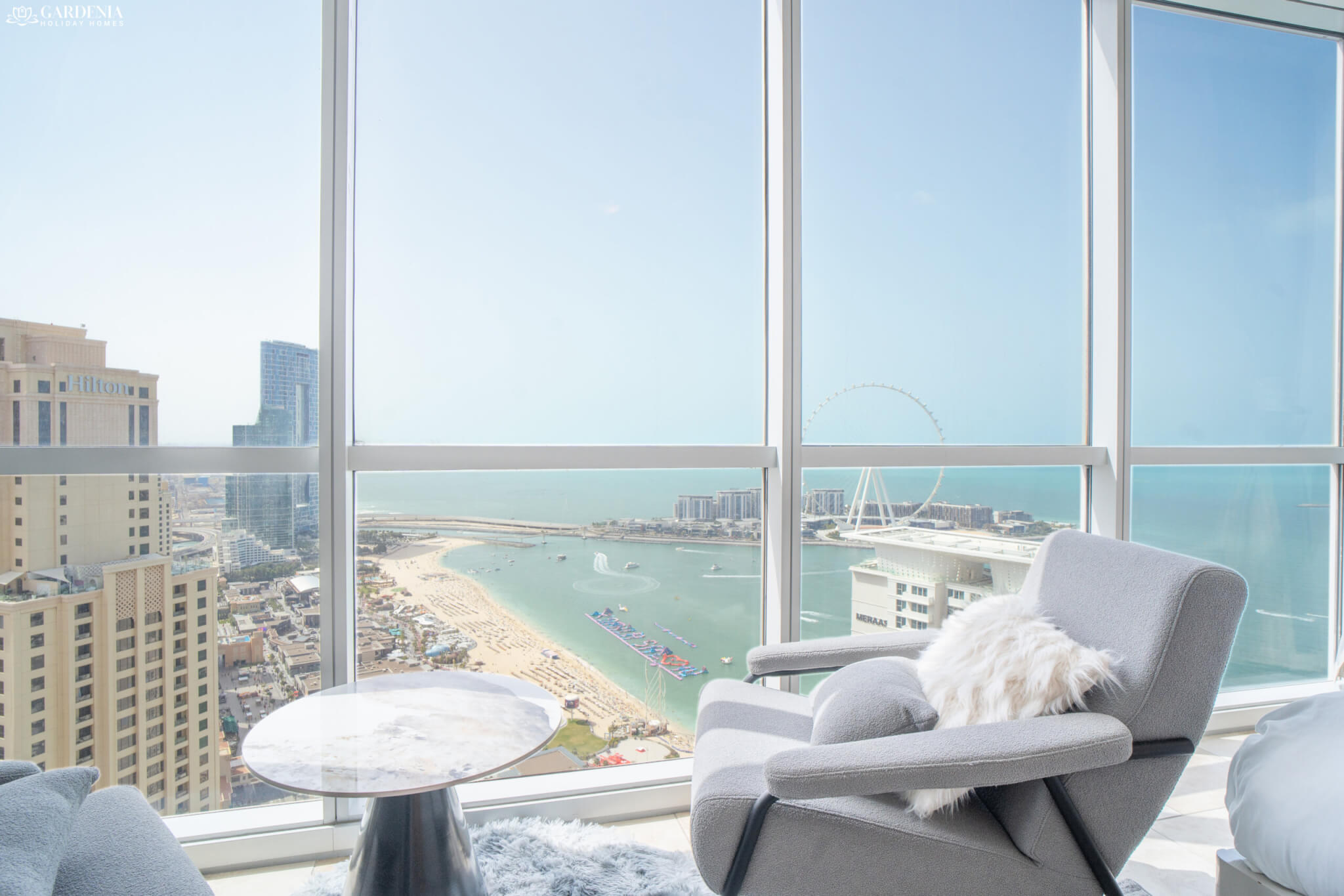 Spacious 3 bedroom apartment in JBR with a cozy living space, perfect for short stays near Dubai’s top attractions.